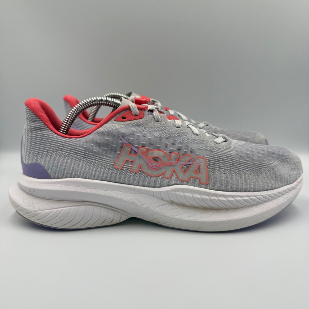 Hoka One One Mach 6 Women Size 10 Running Shoes Lightweight Trainers Grey Pink